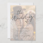 Invitation Elegant Photo Script Calligraphy QR Code Wedding (Devant)