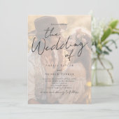 Invitation Elegant Photo Script Calligraphy QR Code Wedding (Debout devant)