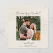 Invitation Elégant Photo Tropical Enregistrer la Date Annonce (Devant / Derrière)