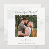 Invitation Elégant Photo Tropical Enregistrer la Date Annonce (Devant / Derrière)