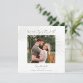 Invitation Elégant Photo Tropical Enregistrer la Date Annonce (Debout devant)