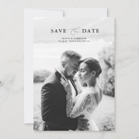 Invitation Elegant Photo Wedding Save the Date (Devant)