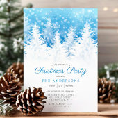 Invitation Élégant Pin d'hiver à la fête de Noël de neige