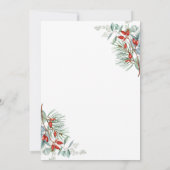 Invitation Elégant Pine Eucalyptus Noël Bureau de fête (Dos)