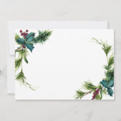 Invitation Elégant Pine Holly Holiday Maison ouverte de Noël (Dos)