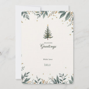 Invitation Elégant Pine Tree & Foliage Joyeuses Fêtes Invi