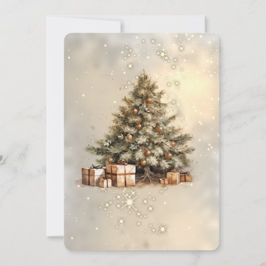 Invitation Elégant Pine Tree présente la fête de Noël (Dos)