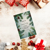 Invitation Elegant Pine Trees & Cones Christmas
