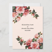 Invitation Elegant pink and red roses floral wedding (Dos)