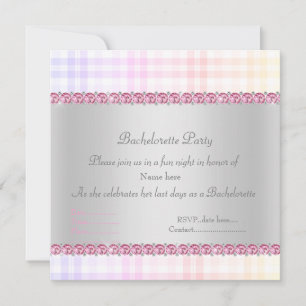 Invitation ELEGANT PINK BACHELORETTE tartan nouveaux diamants