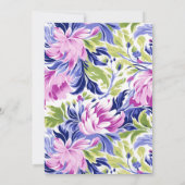 Invitation Élégant Pink Blue Floral Charity Event Gala Party (Dos)