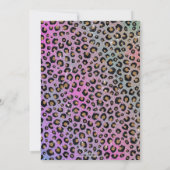 Invitation Elegant Pink Blue Gold Glitter Black Leopard (Dos)