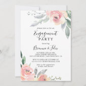 Invitation Élégant Pink Blush Floral Party (Devant)