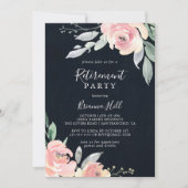 Invitation Élégant Pink Blush Floral Retraite Party Invitat (Devant)