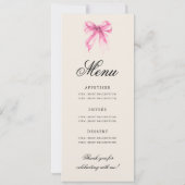 Invitation Elegant Pink Bow 16th Birthday Party Program Menu (Dos)