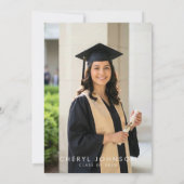 Invitation Elegant Pink Bow 2 Photo Graduation Party (Dos)