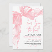 Invitation Elegant Pink Bow Bridal Shower (Devant)