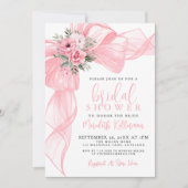 Invitation Elegant Pink Bow Bridal Shower (Devant)