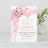 Invitation Elegant Pink Bow Bridal Shower (Debout devant)