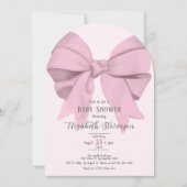 Invitation Elegant Pink Bow Girly Baby Shower Arch (Devant)
