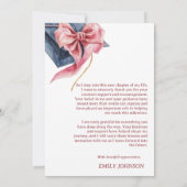 Invitation Elegant Pink Bow Graduation Thank You Card (Dos)