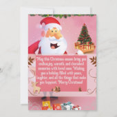 Invitation Elegant Pink Christmas Card with Custom PhotoFrame (Dos)