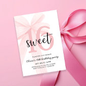 Invitation Elegant Pink Coquette Bow Sweet 16 Birthday
