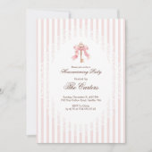 Invitation Elegant Pink Coquette Gold Key Housewarming (Devant)