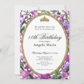 Invitation Elegant Pink Floral 18th Birthday Debut (Devant)