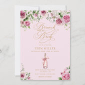 Invitation Elegant Pink Floral Bridal Shower (Devant)