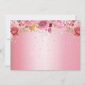 Invitation Élégant Pink Floral Graduation (Dos)