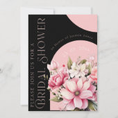 Invitation Elegant Pink Floral Modern Bridal Shower (Devant)