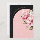Invitation Elegant Pink Floral Modern Bridal Shower (Dos)
