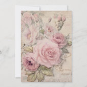 Invitation Élégant Pink Floral Tasses à Thé Fête des Mères Br (Dos)