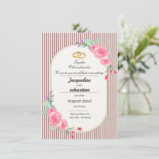 Invitation Elegant Pink Floral Wedding