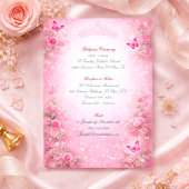 Invitation Elegant Pink & Fuchsia Quinceanera