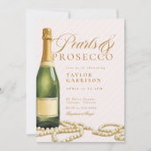 Invitation Elegant Pink Gold Pearls & Prosecco Fête des marié (Devant)
