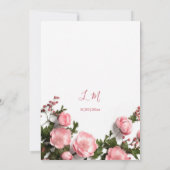 Invitation Elegant Pink Greenery 3D Roses Wedding (Dos)