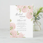Invitation Elegant Pink Hydrangea Bridal Shower  (Debout devant)