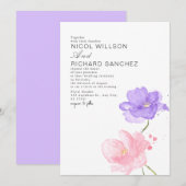 Invitation Elegant Pink & Lilac Floral Wedding  (Devant / Derrière)