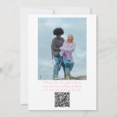 Invitation Elegant Pink Minimalist Wedding Photo QR Code (Dos)
