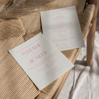 Invitation Elegant Pink Orange Stylish All In One Wedding