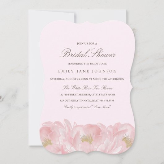 Invitation Elegant Pink Peony (Devant)