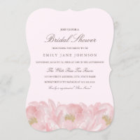 Invitation Elegant Pink Peony