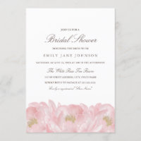 Invitation Elegant Pink Peony