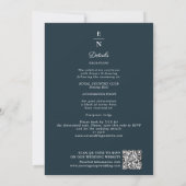 Invitation Elegant Pink Peony Art Nouveau QR Code Wedding (Dos)