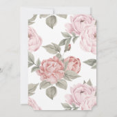 Invitation Elégant Pink Peony Baby's 1st Birthday & Baptism (Dos)