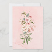 Invitation Élégant Pink Peony Wreath Bridesmaids Déjeuner (Dos)