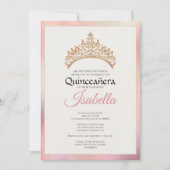 Invitation Elegant Pink Quinceanera 15th Birthday (Devant)
