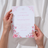 Invitation Elegant Pink Rose Wedding Invite
